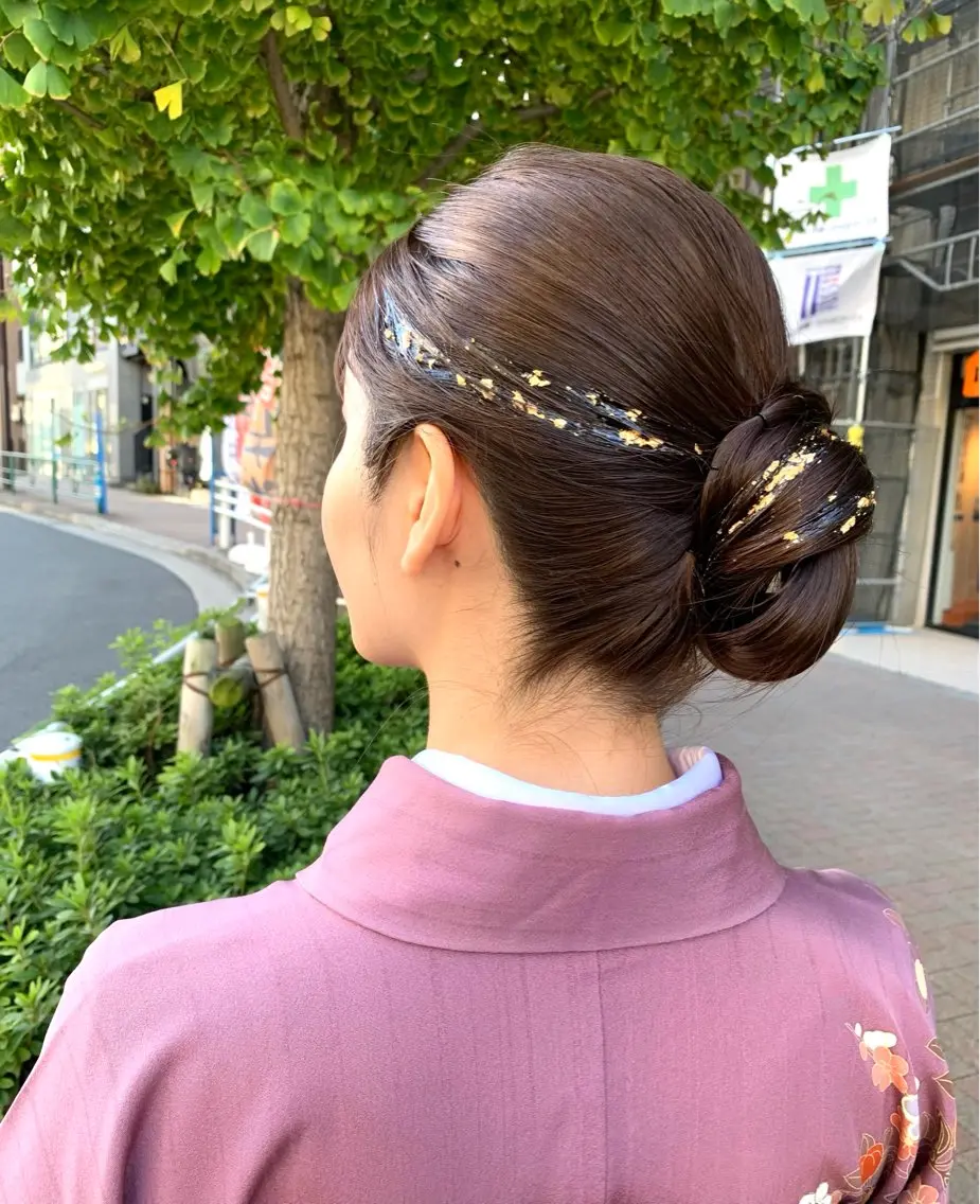 和装着付け+ヘアセット和装着付け+ヘアアレンジ(ご希望の場合は金箔・水引きアレンジ込み)の写真