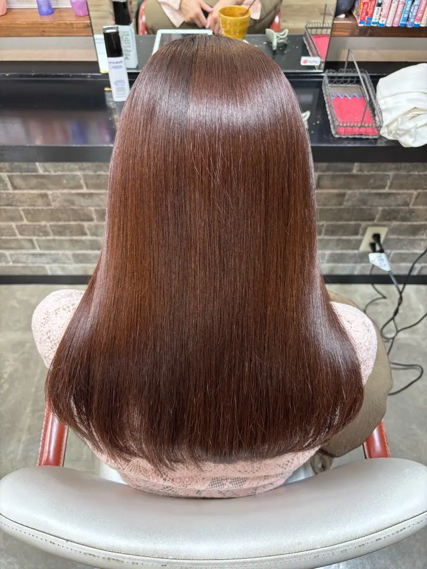 ロング カラー ヘアアレンジ 髪質改善 縮毛矯正 カット 縮毛矯正 イツキ🌕デザインカ ラー🥨髪質改善🫧のヘアスタイル