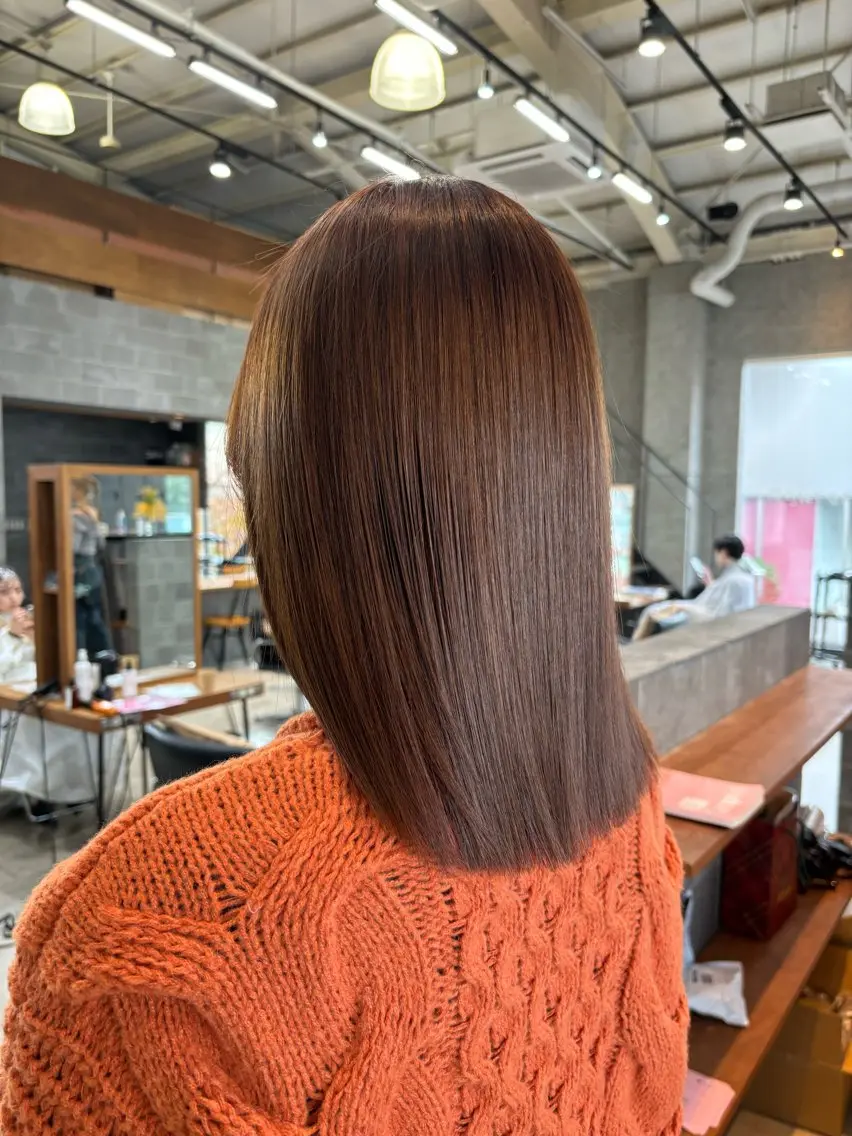 ミディアム カラー パーマ ヘアアレンジ 髪質改善 カット ヘアカラー トリートメント ヘッドスパ ヘアセット 押切 響　のヘアスタイル