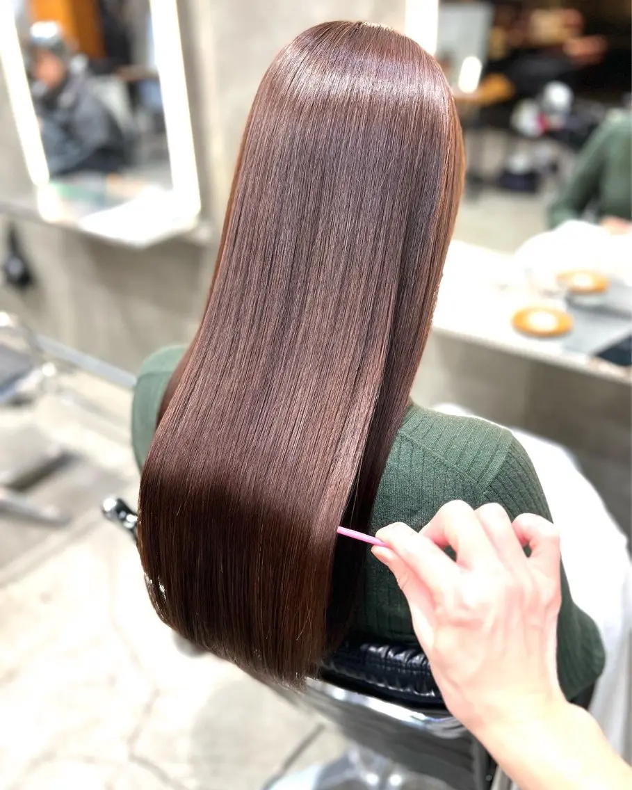 ロング カラー パーマ 髪質改善 縮毛矯正 酸性ストレート ストレートパーマ ヘアカラー 縮毛矯正 髪質改善/縮毛矯正 /DAIKIのヘアスタイル