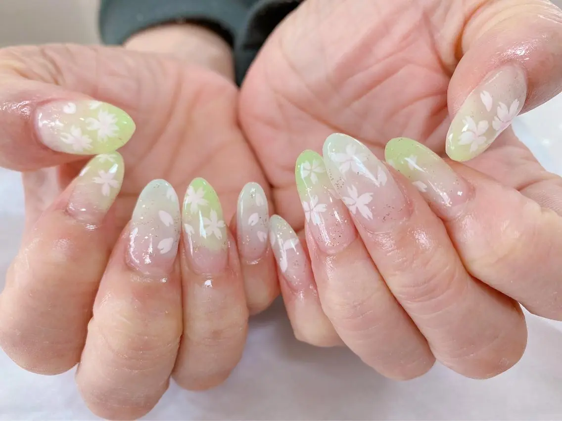 ネイル 桜ネイル 春ネイル ハンドネイル NailSalon Reveのネイルデザイン