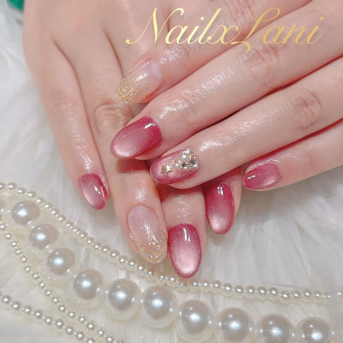 ネイル フットネイル ジェルネイル マグネットネイル パラジェル ハンドネイル Nail×Lani 深爪矯正対応◎のネイルデザイン