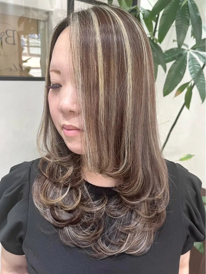 セミロング カラー Belle hair Design青野大貴のヘアスタイル