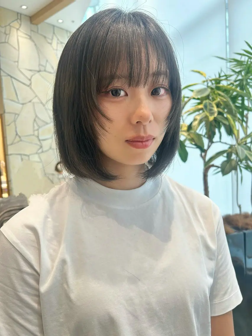 ミディアム カラー 透明感カラー レイヤーカット カット ヘアカラー トリートメント k-two☁あべの/ パーマ/Touaのヘアスタイル