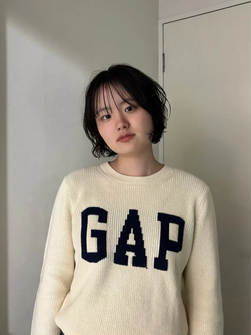 ショート ボブ 顔周りカット カット パーマ ハッシュカット・ハイ レイヤー/kanonのヘアスタイル