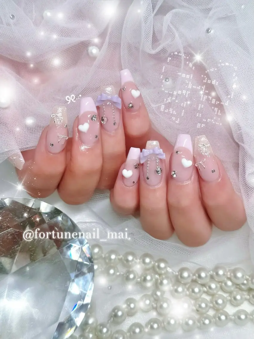 ネイル フレンチネイル ハンドネイル 🎀Mai 🎀のネイルデザイン