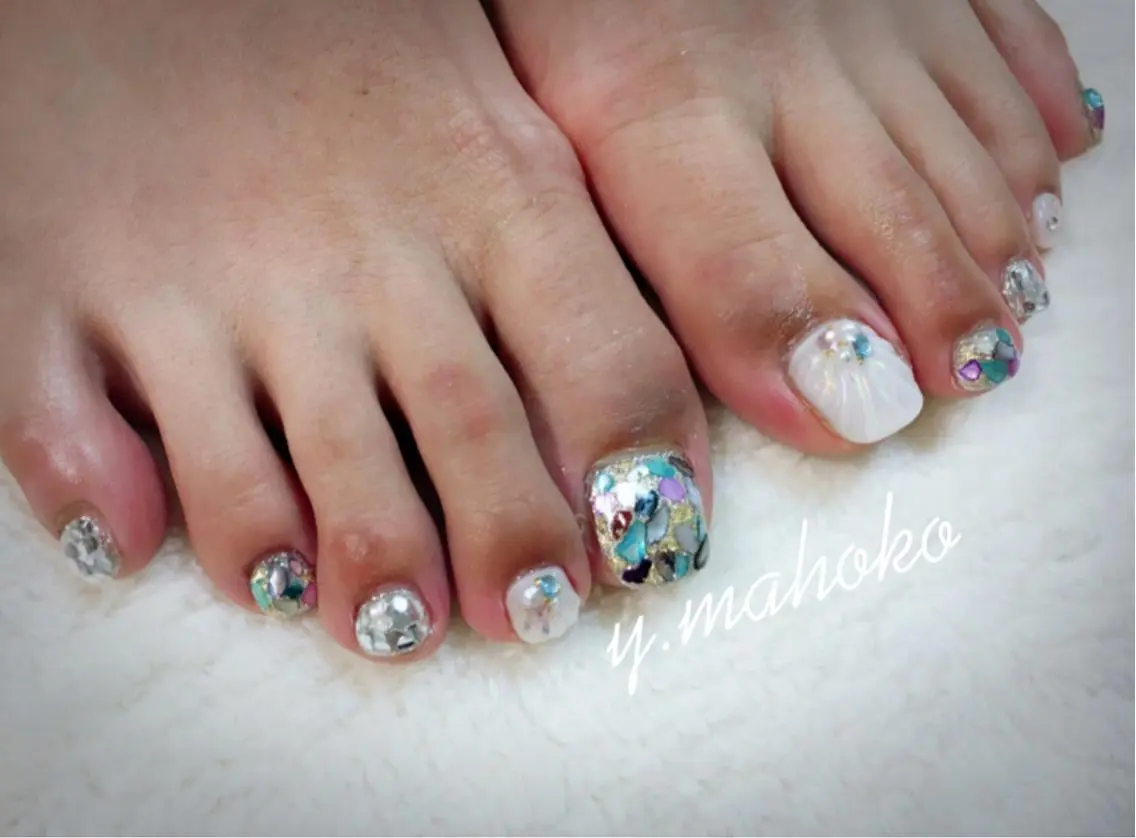 フットネイルキャンペーン🌈アートやり放題✨広告用に写真撮影🆗の方のみ！デザイン要相談の写真