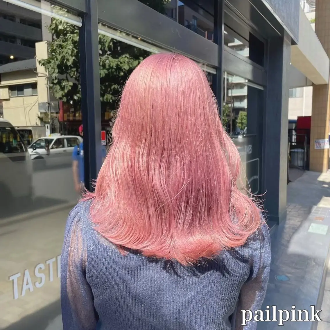 セミロング カラー ヘアアレンジ ピンクカラー ヘアカラー トリートメント ヘアセット 🫧モテる💗ダメー ジレスハイトーン🫧のヘアスタイル