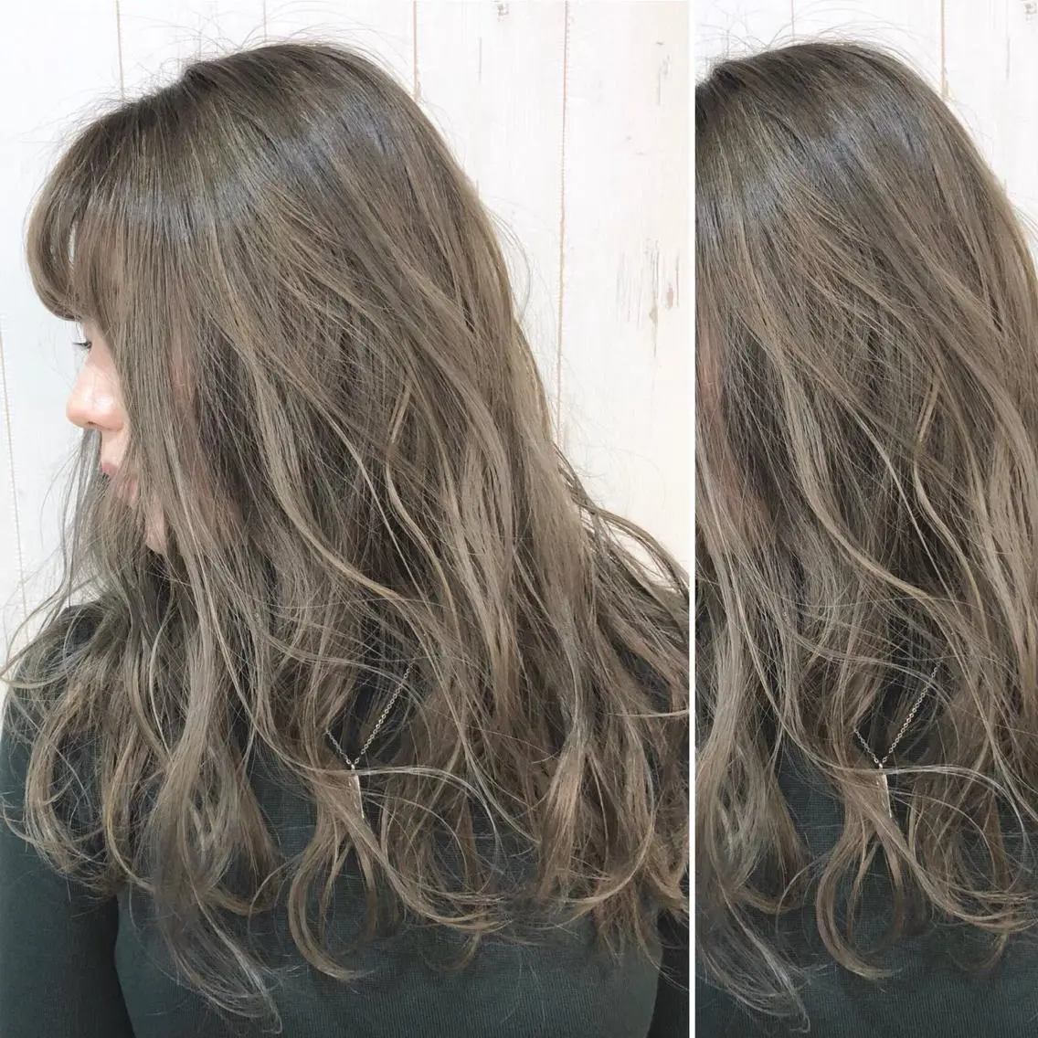 ミディアム カラー カット トリートメント JuNブリーチに 縮毛矯正するプロのヘアスタイル
