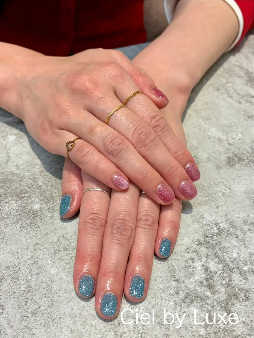 ネイル フラッシュネイル マグネットネイル CielbyLuxe manamiのネイルデザイン