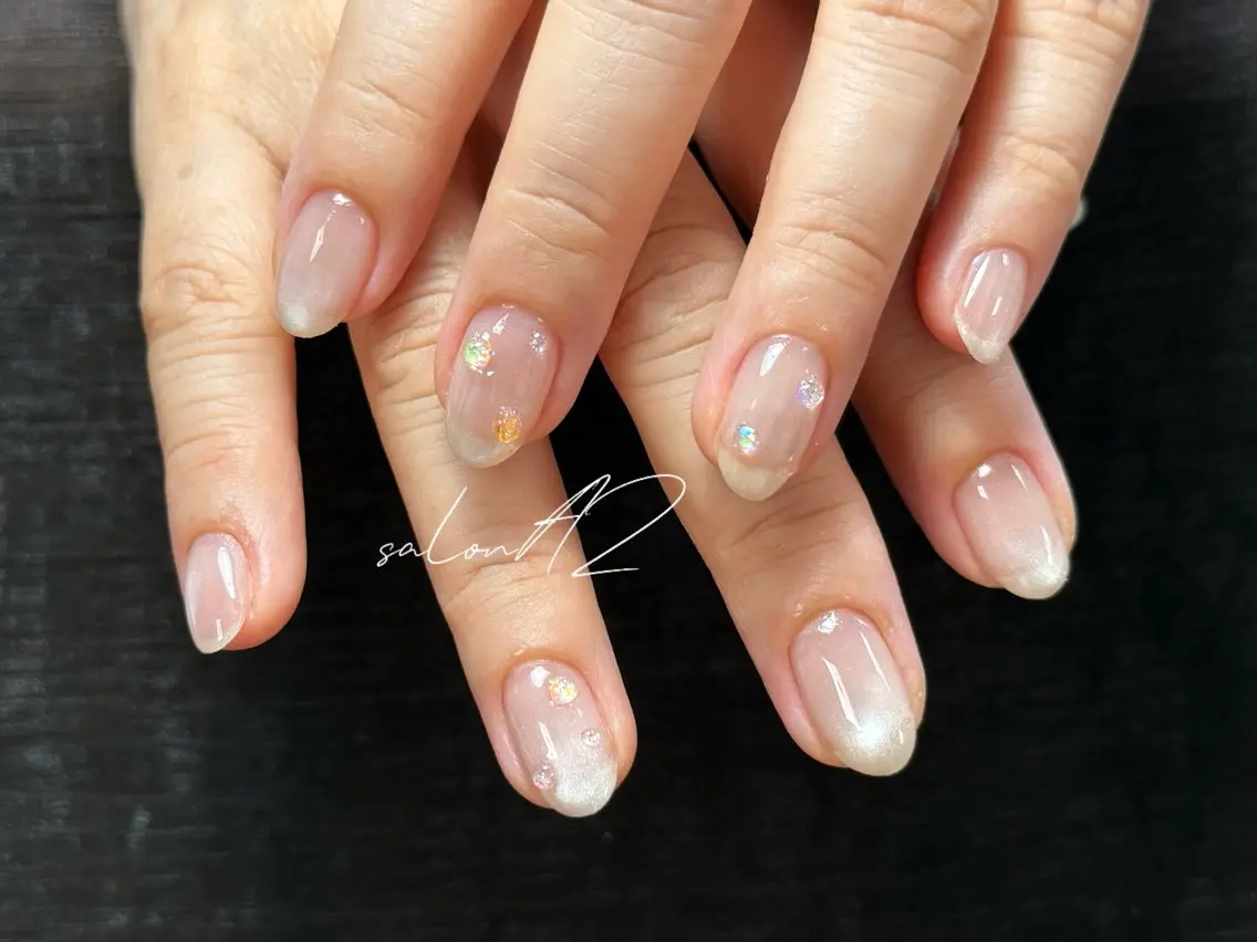 ネイル アートネイル 長さ出し フットネイル フレンチネイル ジェルネイル ハンドネイル salon AZのネイルデザイン