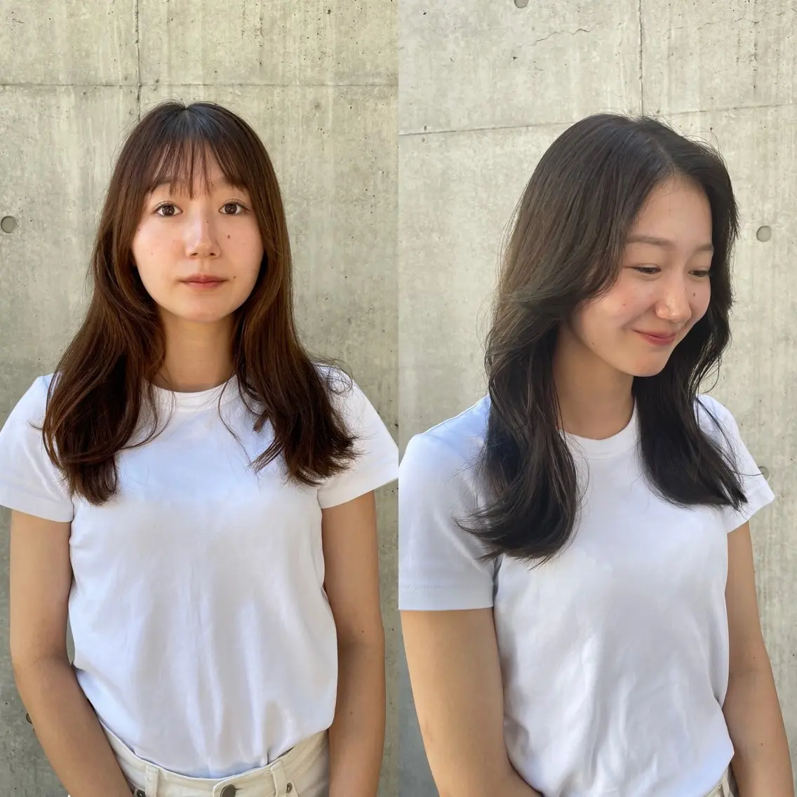 セミロング カラー ハットリ /北習志野のヘアスタイル