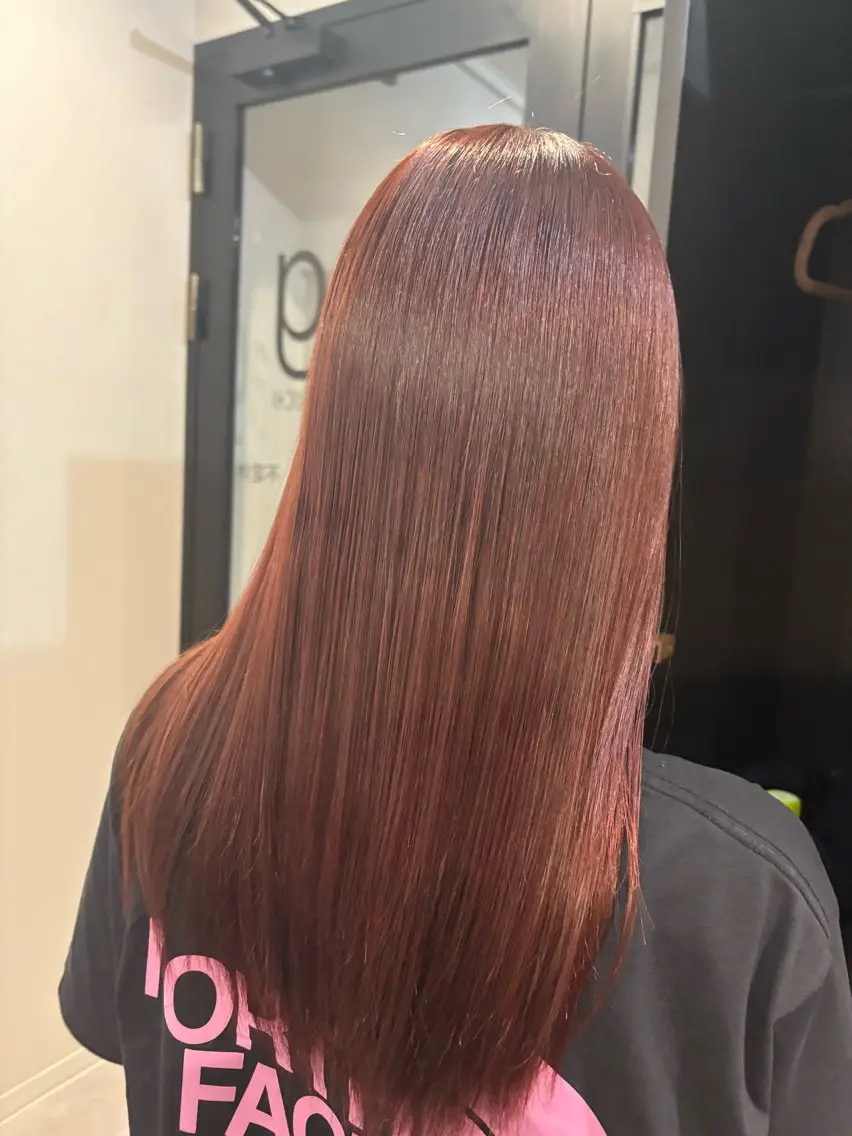 セミロング カラー ブリーチ 透明感カラー ダブルカラー ブリーチなしカラー ピンクカラー ヘアカラー ✨髪質改善カラー✨ ストレート☔脇田のヘアスタイル