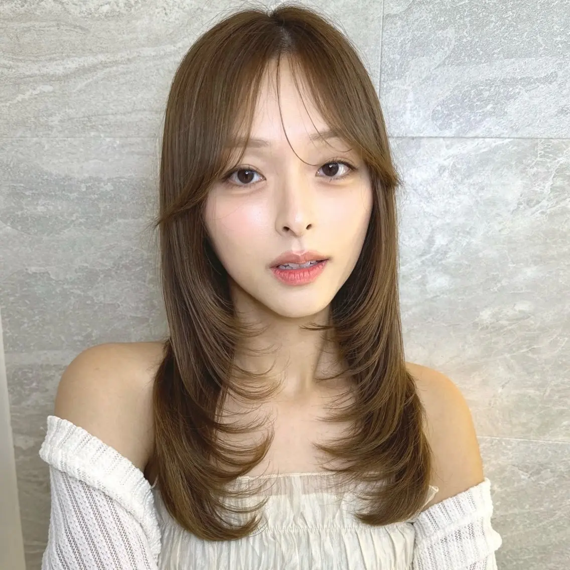 セミロング カラー カット ヘアカラー トリートメント 縮毛矯正/レイヤー /髪質改善/おばかんのヘアスタイル