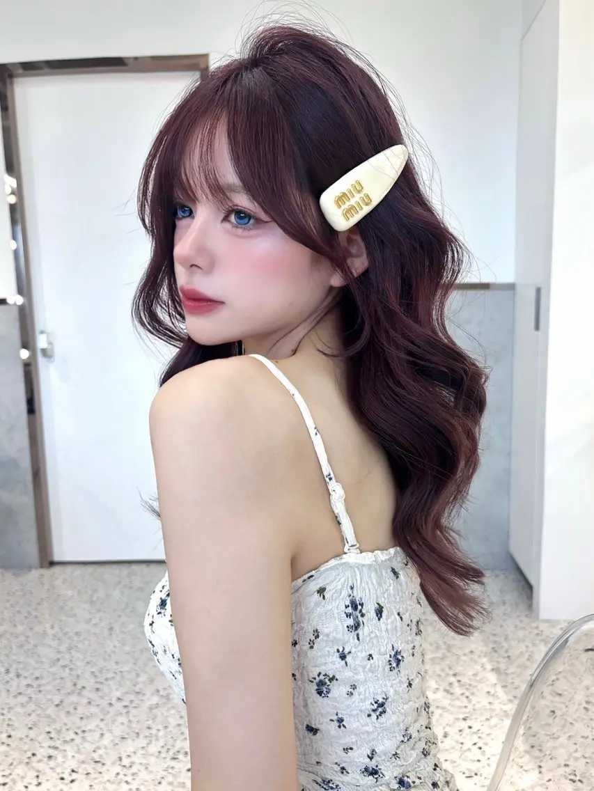 ミディアム カラー ブリーチ ボブ 韓国風ヘア レイヤーカット トリートメント ヘアカラー rina／ベージュ ワンホン/韓国ヘアのヘアスタイル