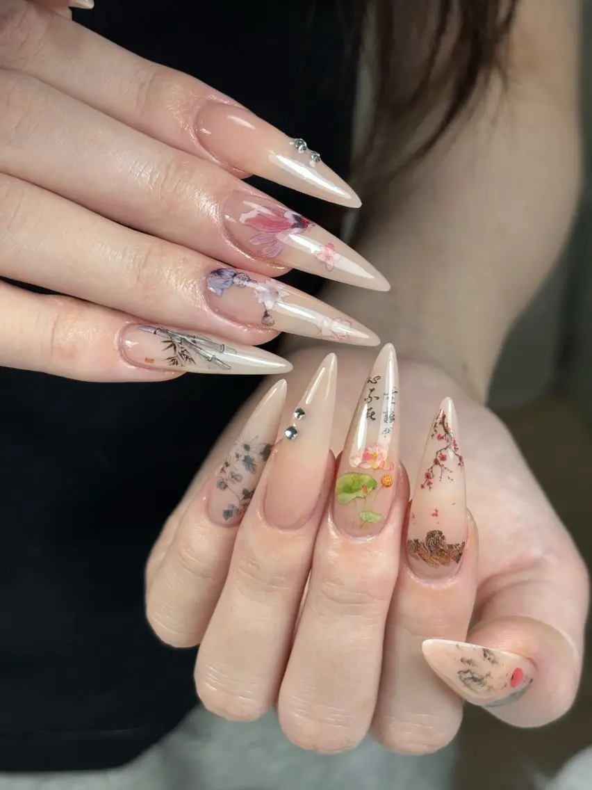ネイル 長さ出し キラキラネイル 韓国ネイル ロングネイル 夏ネイル ハンドネイル Sully Nail  Labのネイルデザイン