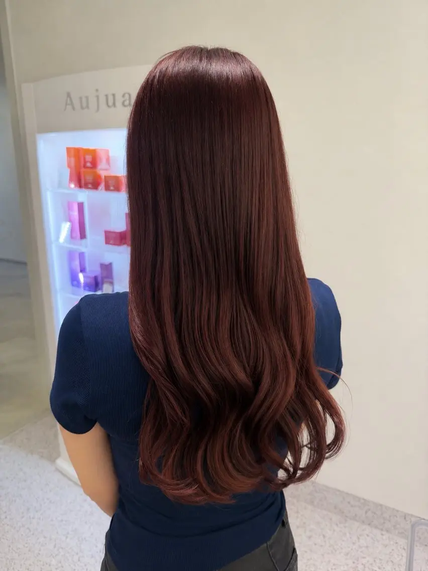 ロング カラー パーマ ヘアアレンジ メンズ カット ヘアカラー トリートメント 透明感カラー／ 新潟万代/池野里衣のヘアスタイル