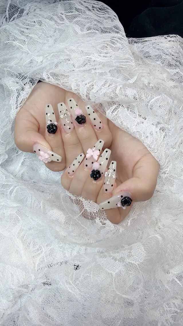 ネイル アートネイル ジェルネイル 韓国ネイル リボン ワンホンネイル ハンドネイル Lana Nailのネイルデザイン