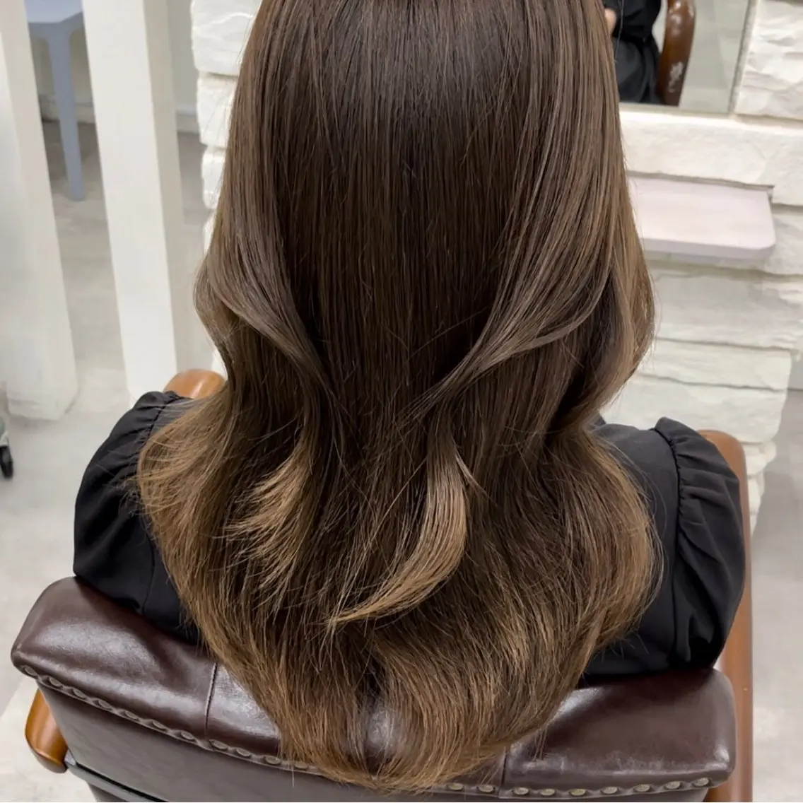 ロング カラー ベージュカラー カット ヘアカラー トリートメント 天王寺韓国ヘア 小山歓実のヘアスタイル