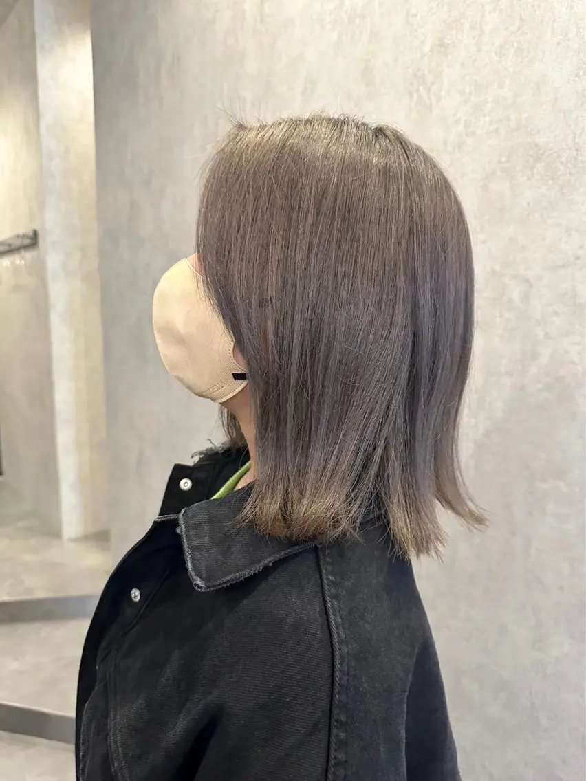 ミディアム カラー 透明感カラー グレージュ ハイトーンカラー オレンジ シルバー ヘアカラー Kyota 西九条美容師のヘアスタイル