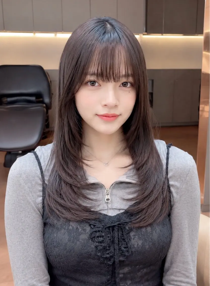 セミロング カット ヘアカラー トリートメント 久米 春輝のヘアスタイル
