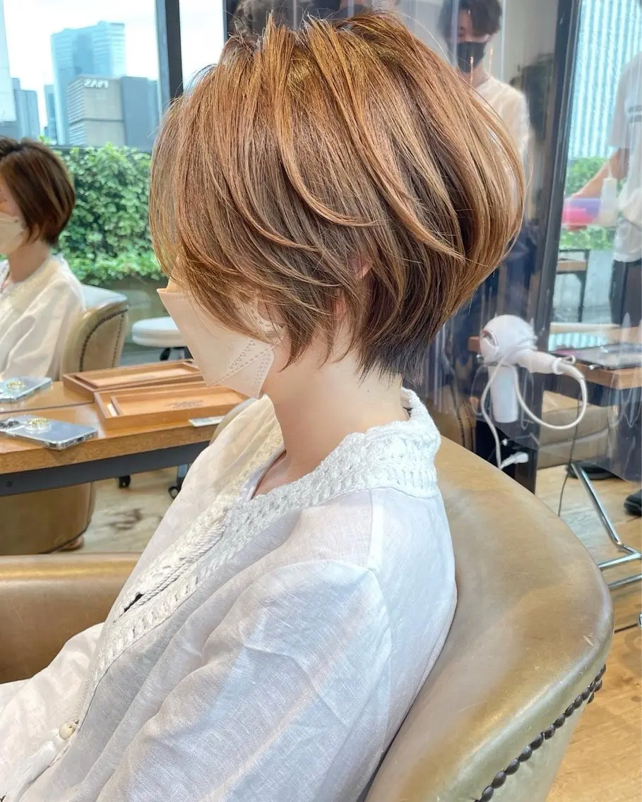 ショート カラー ショートボブ ボブ くびれヘア レイヤーカット ショートヘア カット ヘアカラー トリートメント 天神/ショート特化/ ✄taiga✄のヘアスタイル