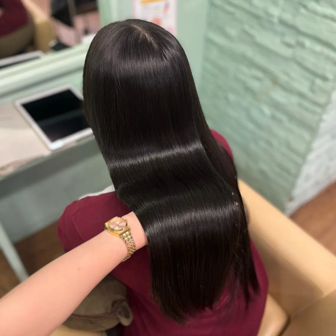 【🎀ご来店2回目以降の方限定🎀】💫ブランドカラー+Aujua 1step treatment+ケアプロアイロン💫の写真