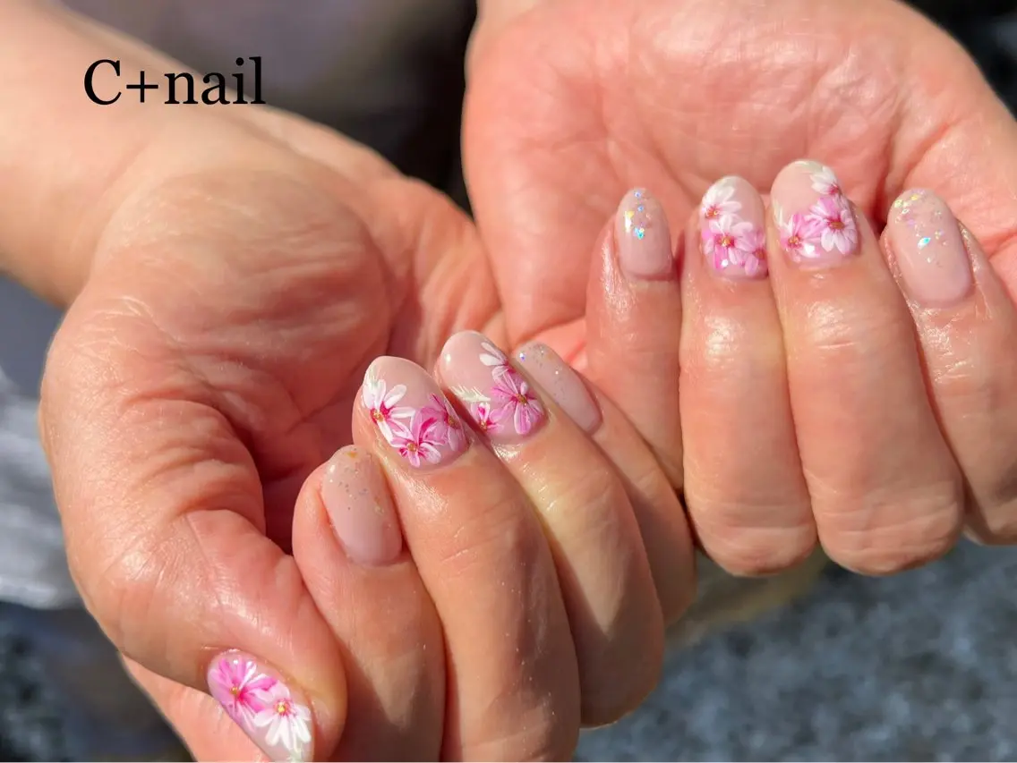 ネイル 桜ネイル ピンク ✴︎ C+nailのネイルデザイン