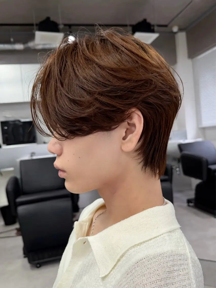 カラー パーマ ヘアアレンジ メンズ センターパート メンズ韓国風 メンズパーマ ニュアンスパーマ (メンズ特化) AKIのヘアスタイル