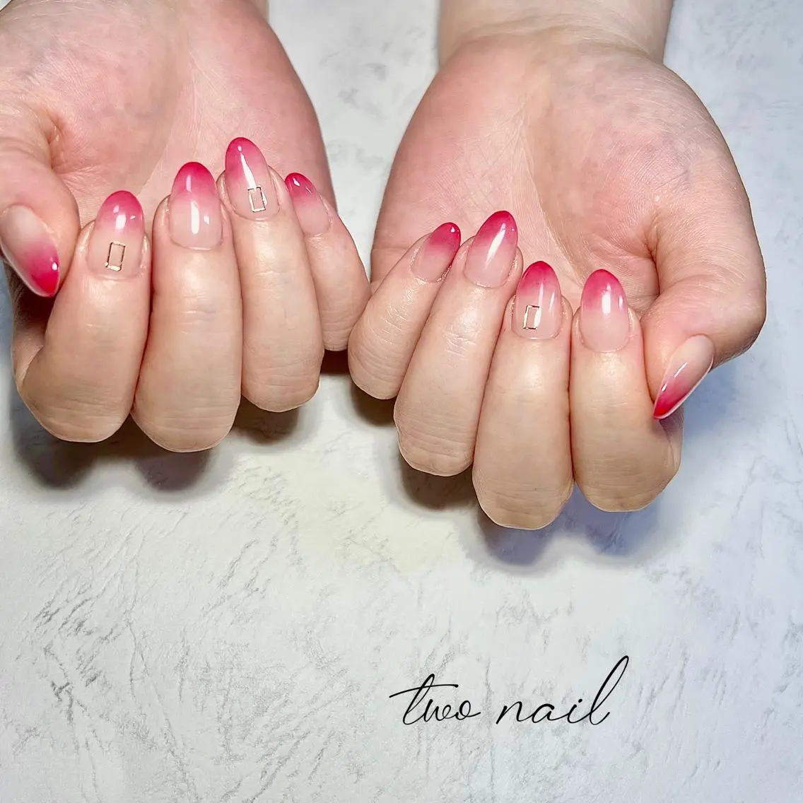 ネイル アートネイル フットネイル ハート ニュアンスネイル ホワイト two nailのネイルデザイン