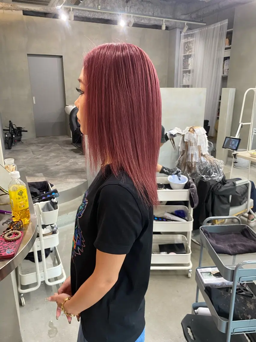 セミロング カラー ヘアカラー 前橋 姫奈のヘアスタイル