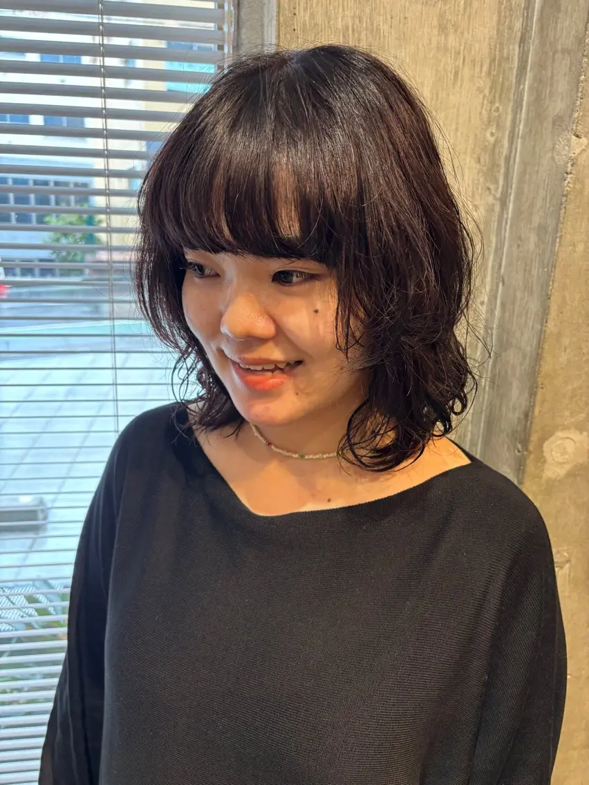 カラー パーマ ブラウンカラー ヘアカラー 小野 愛花のヘアスタイル