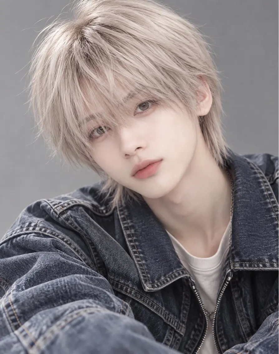 ショート カラー メンズ メンズブリーチ メンズハイトーン メンズ韓国風 ベージュカラー ブリーチ ヘアカラー メンズ韓国系カラー /YUTAのヘアスタイル