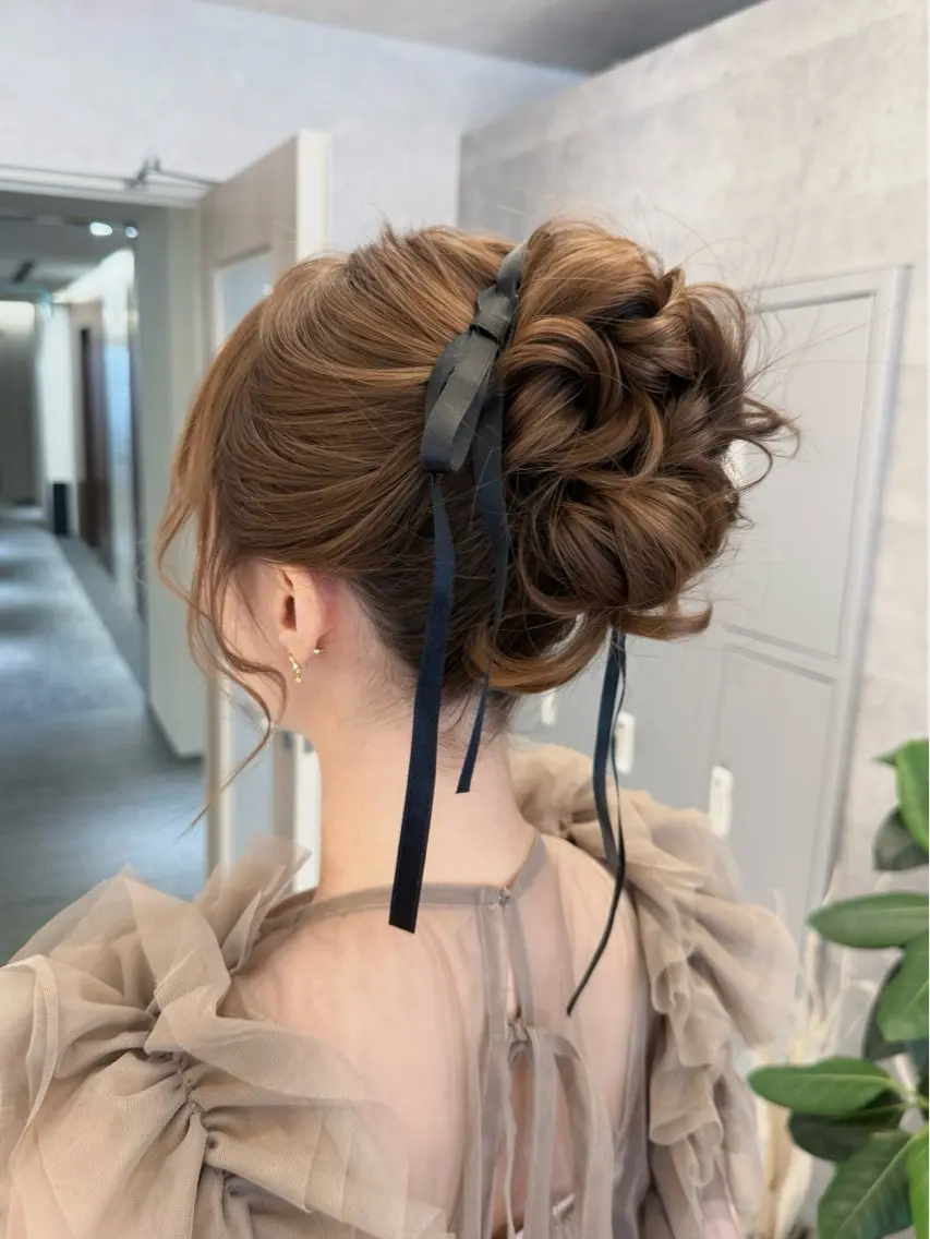 【✨𝗺𝗶𝗻𝗶𝗺𝗼限定✨】参列、お呼ばれ、ライブ参戦ヘアセット♡♡の写真
