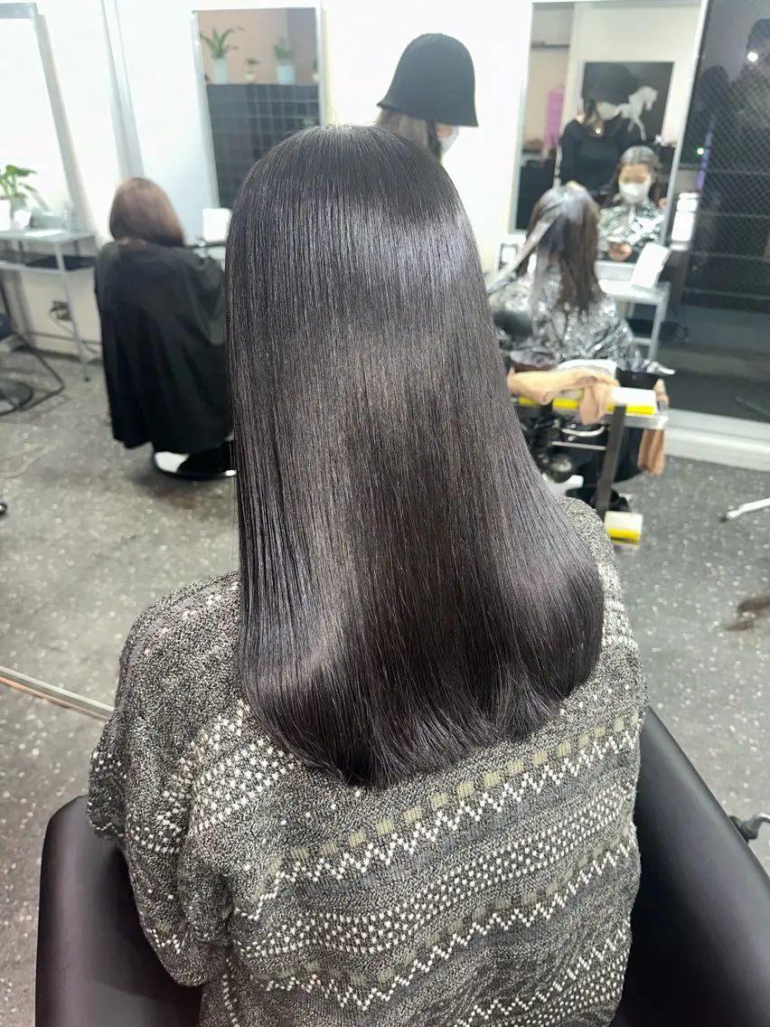 ロング パーマ カット 縮毛矯正 トリートメント 髪質改善⭐️縮毛矯正 中野⭐️Rinaのヘアスタイル