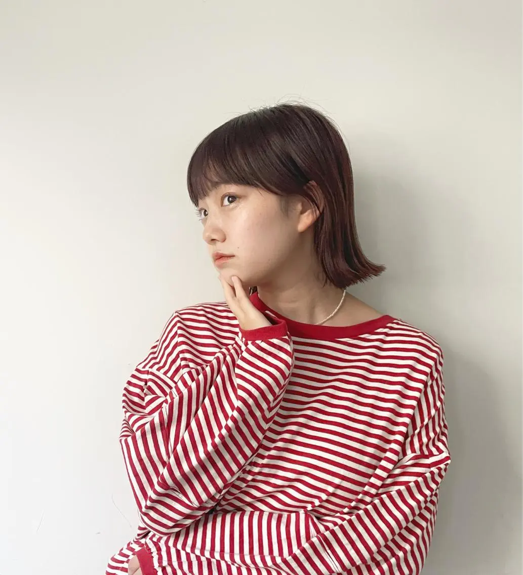 ショート ボブ 外ハネヘア カット 野間 祐哉のヘアスタイル