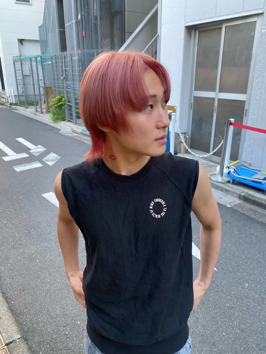 ショート メンズ メンズハイトーン レイヤーウルフ エクステ磯部のヘアスタイル
