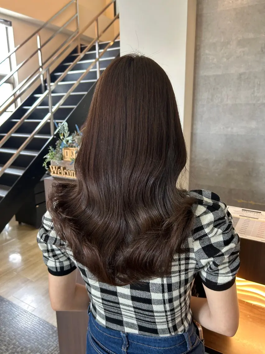 ロング カラー ブラウンカラー くびれヘア 韓国ヘア🤍ワンホン 🤍あやかのヘアスタイル