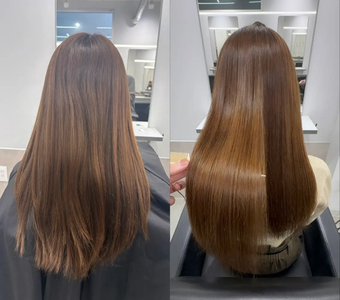 ロング 縮毛矯正 福岡美容師🔥 ヒビキのヘアスタイル
