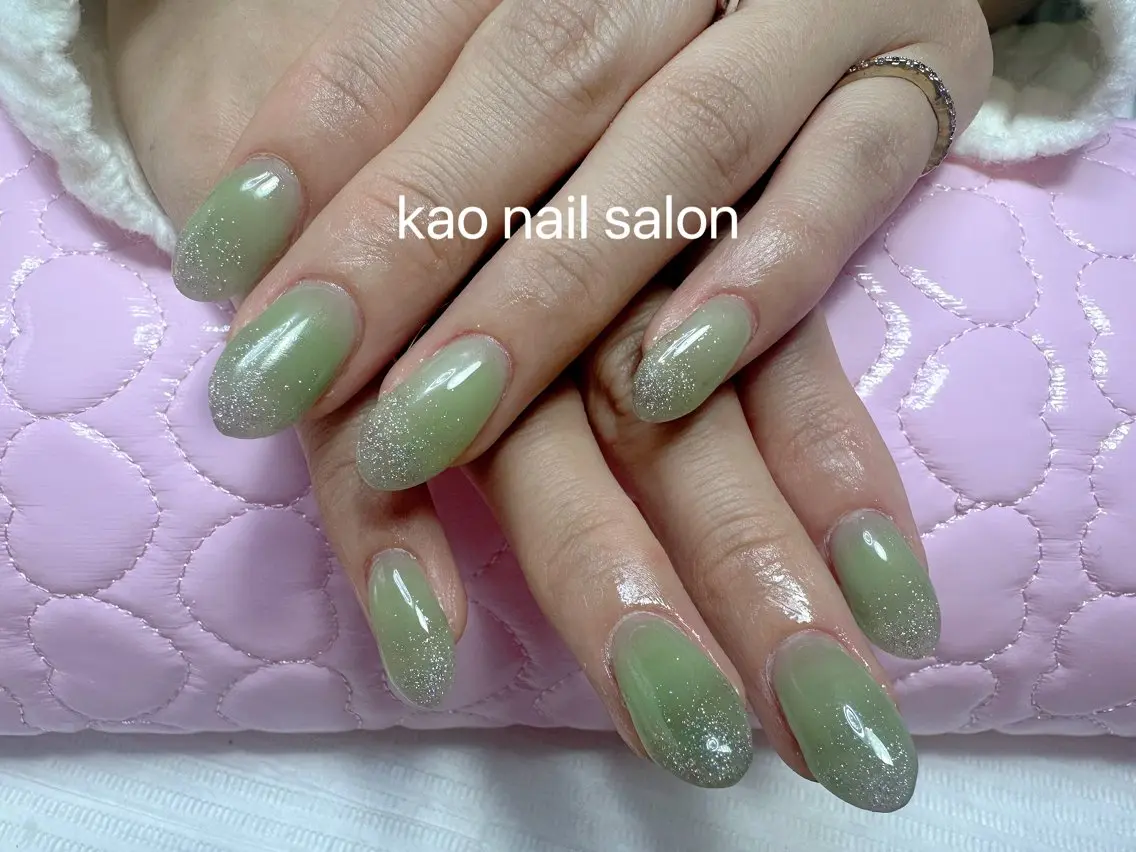 ネイル チークネイル 長さ出し フレンチネイル ジェルネイル ガラスフレンチ kao nail マグネット/長さだしのネイルデザイン
