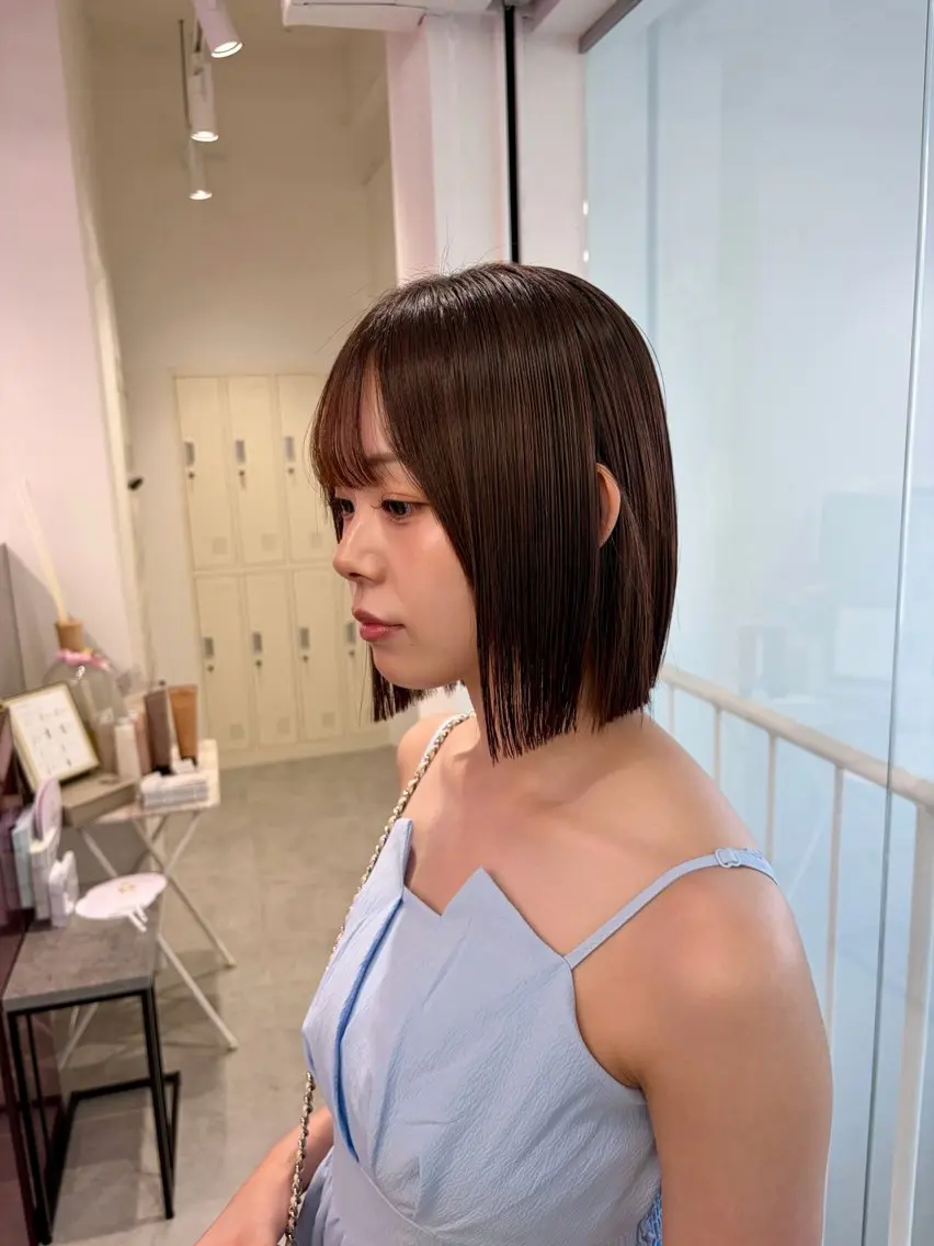 ミディアム ボブ 低ダメージカラー Yoshidaのヘアスタイル
