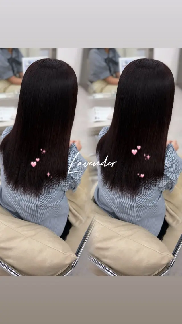 カラー 透明感カラー ラベンダーカラー 卒業式のヘアスタイル ヘアカラー 縮毛矯正 トリートメント COCO_kaho カラー/髪質改善のヘアスタイル