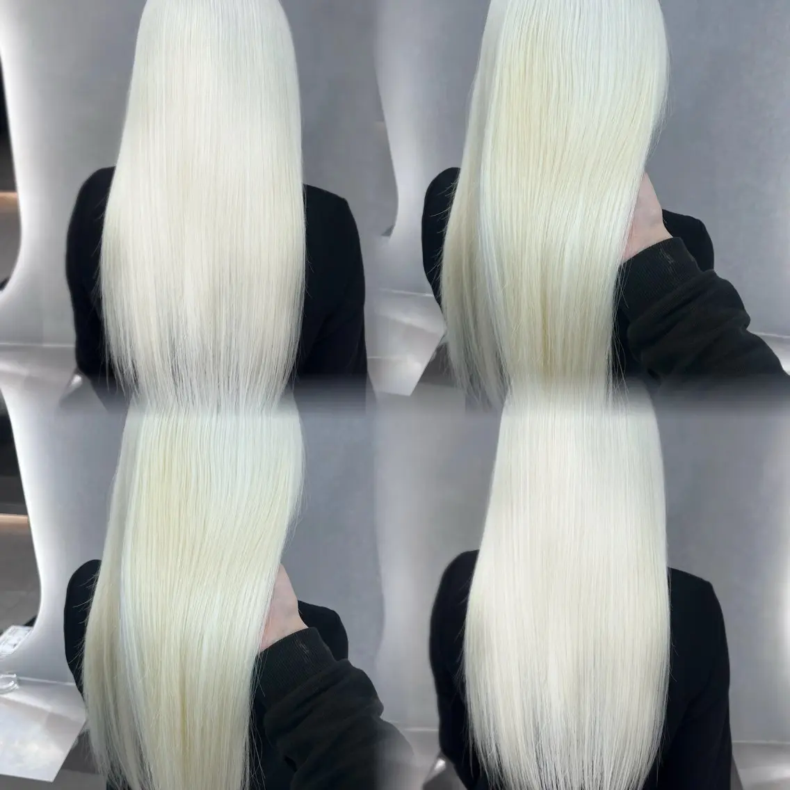 ロング ヘアカラー ハイトーン デザインカラーのヘアスタイル