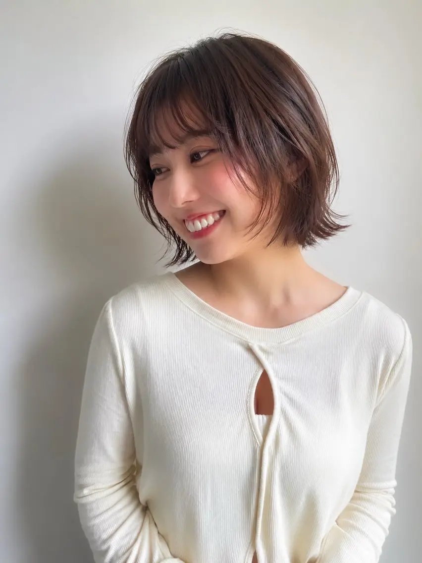 ミディアム カット ヘアカラー 森綱悠 /ボブ/ナチュラルのヘアスタイル