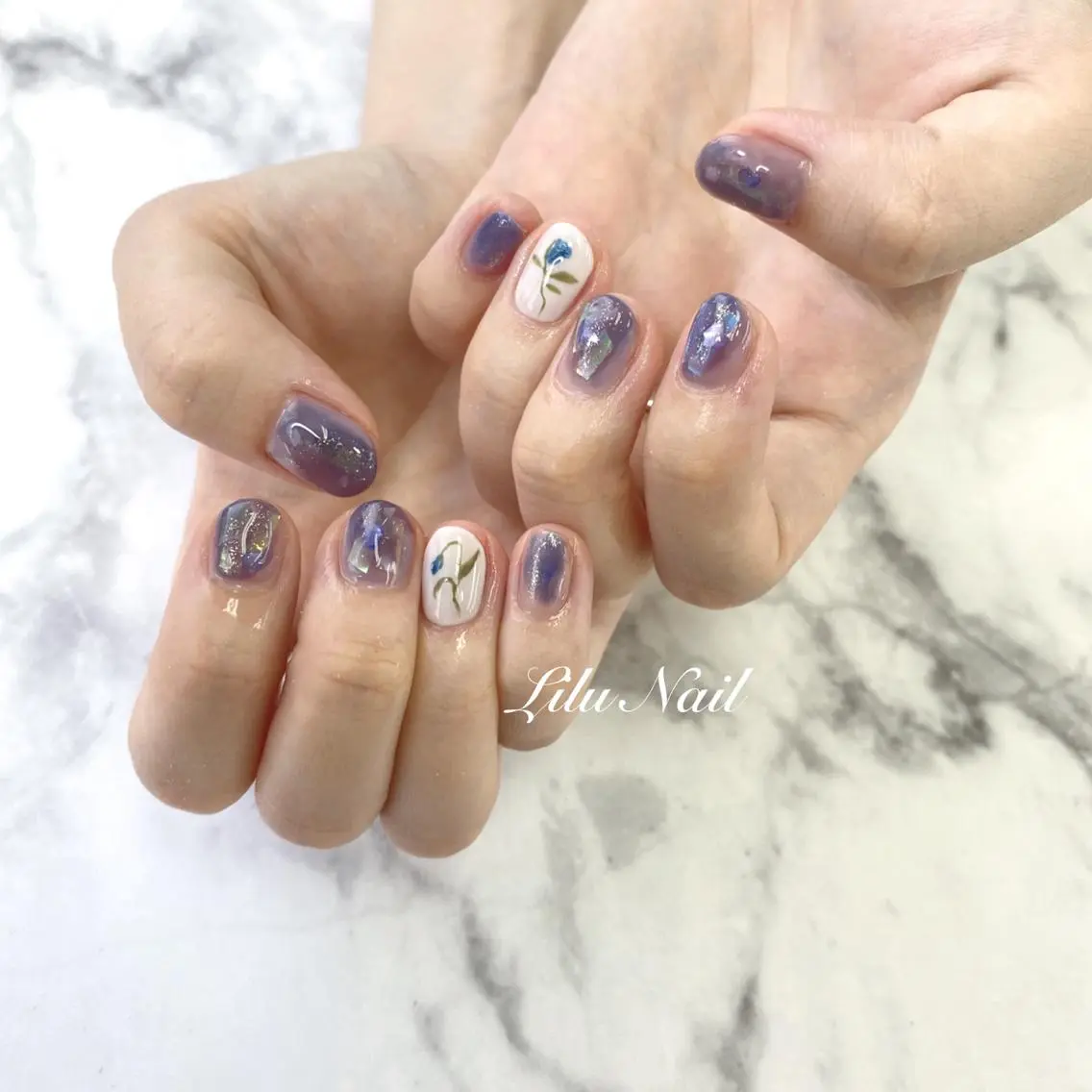 ネイル ニュアンスネイル モチの良さ◉ フィルインネイル♡のネイルデザイン