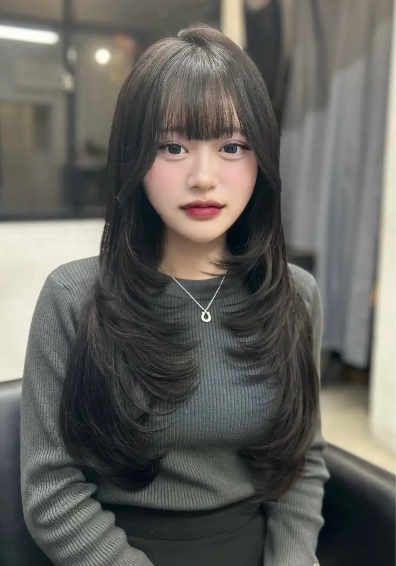 ロング 韓国風ヘア レイヤーカット ワンホンヘア カット 韓国ヘア/レイヤー Lily Wongのヘアスタイル