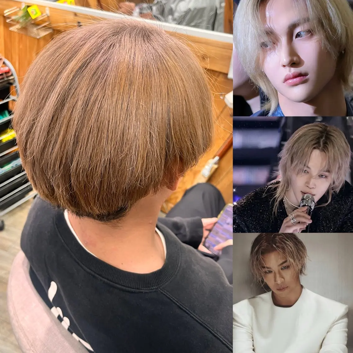 ショート カラー メンズ メンズブリーチ ベージュカラー ブリーチ ミルクティーベージュ ヘアカラー CORE もえかのヘアスタイル
