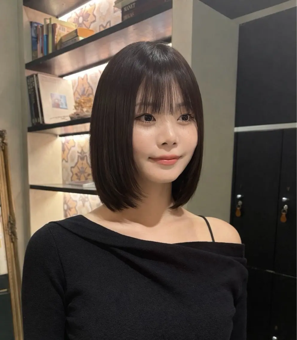 ミディアム カット ヘアカラー newton 🎀ここむぎのヘアスタイル