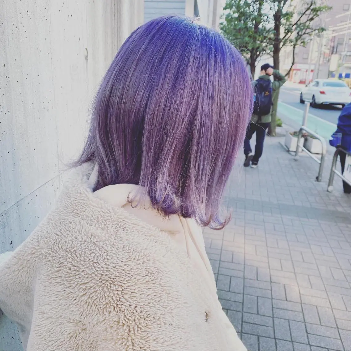 カラー ラベンダーカラー 透明感ブリーチ ハイトーンウエダのヘアスタイル