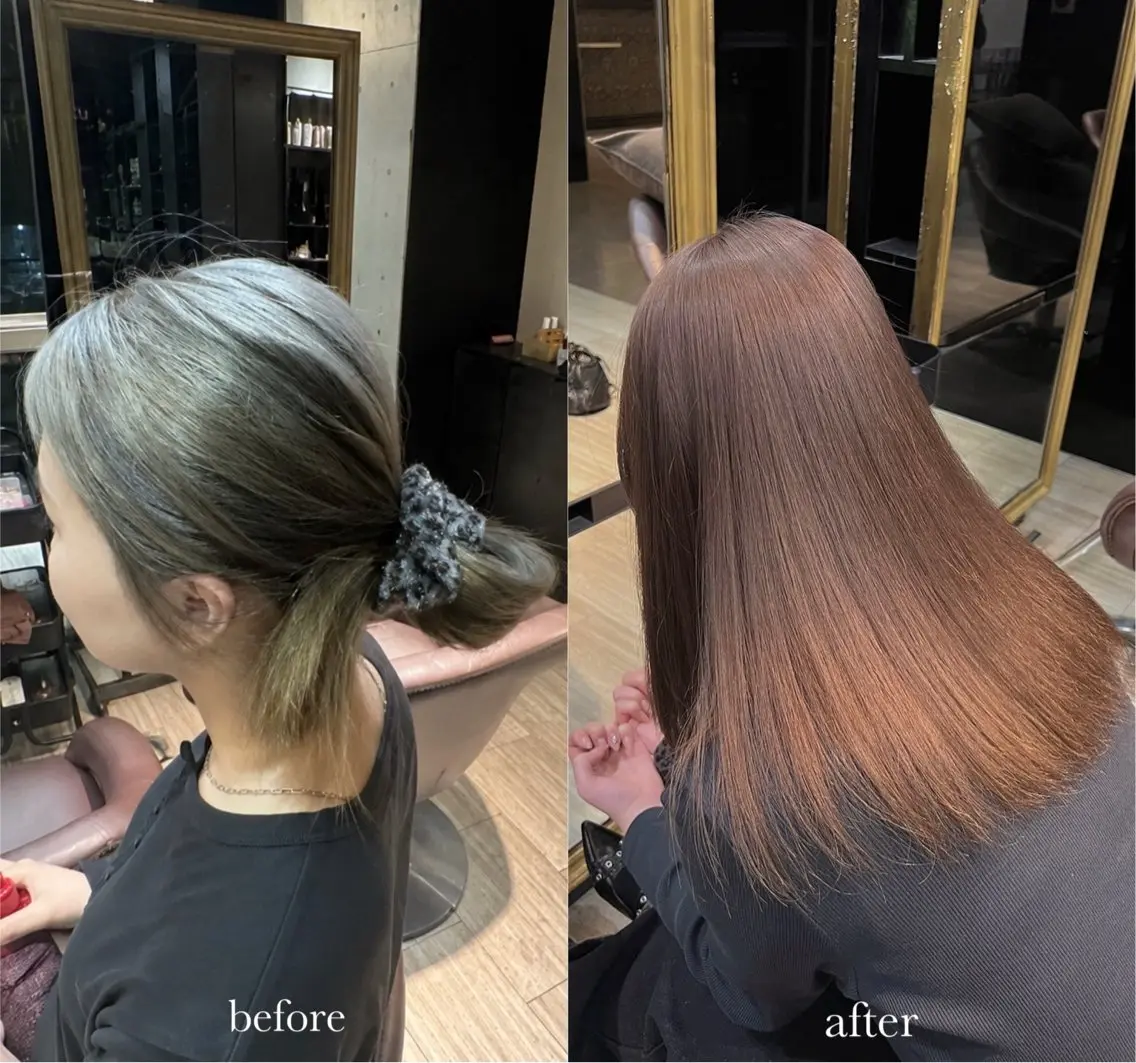 ロング ピンクブラウン トリートメント ヘアカラー トリートメント Will/ ワカバのヘアスタイル